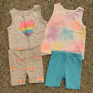 EUC Set of 4 Tank Top Shorts Set 2t